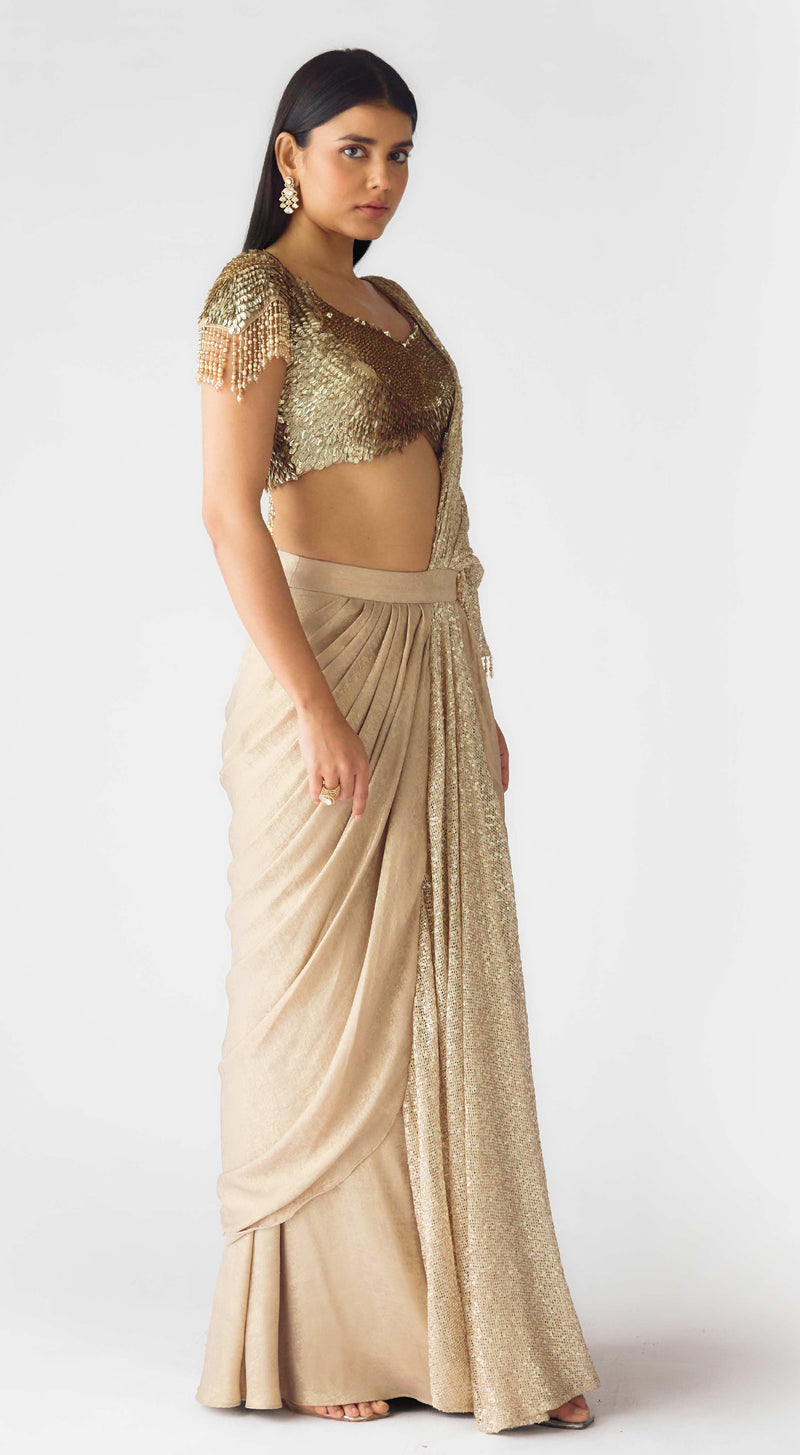 The Celestial Glow Draped Saree