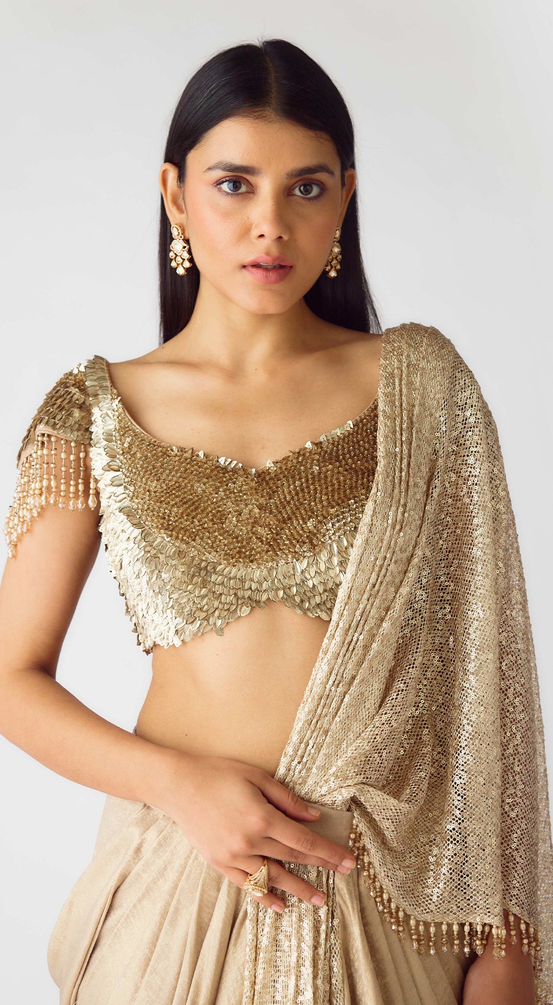 The Celestial Glow Draped Saree