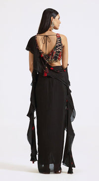 Black Draped Skirt Set - Basanti Kapde aur Koffee