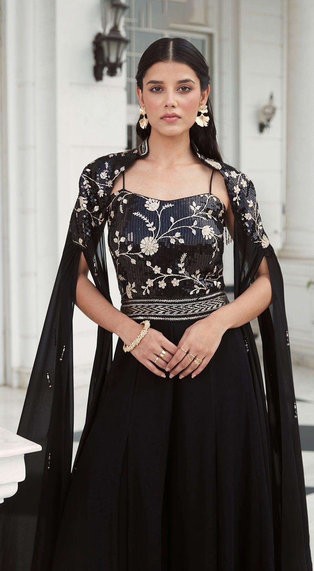 Jumpsuit cape dress sale