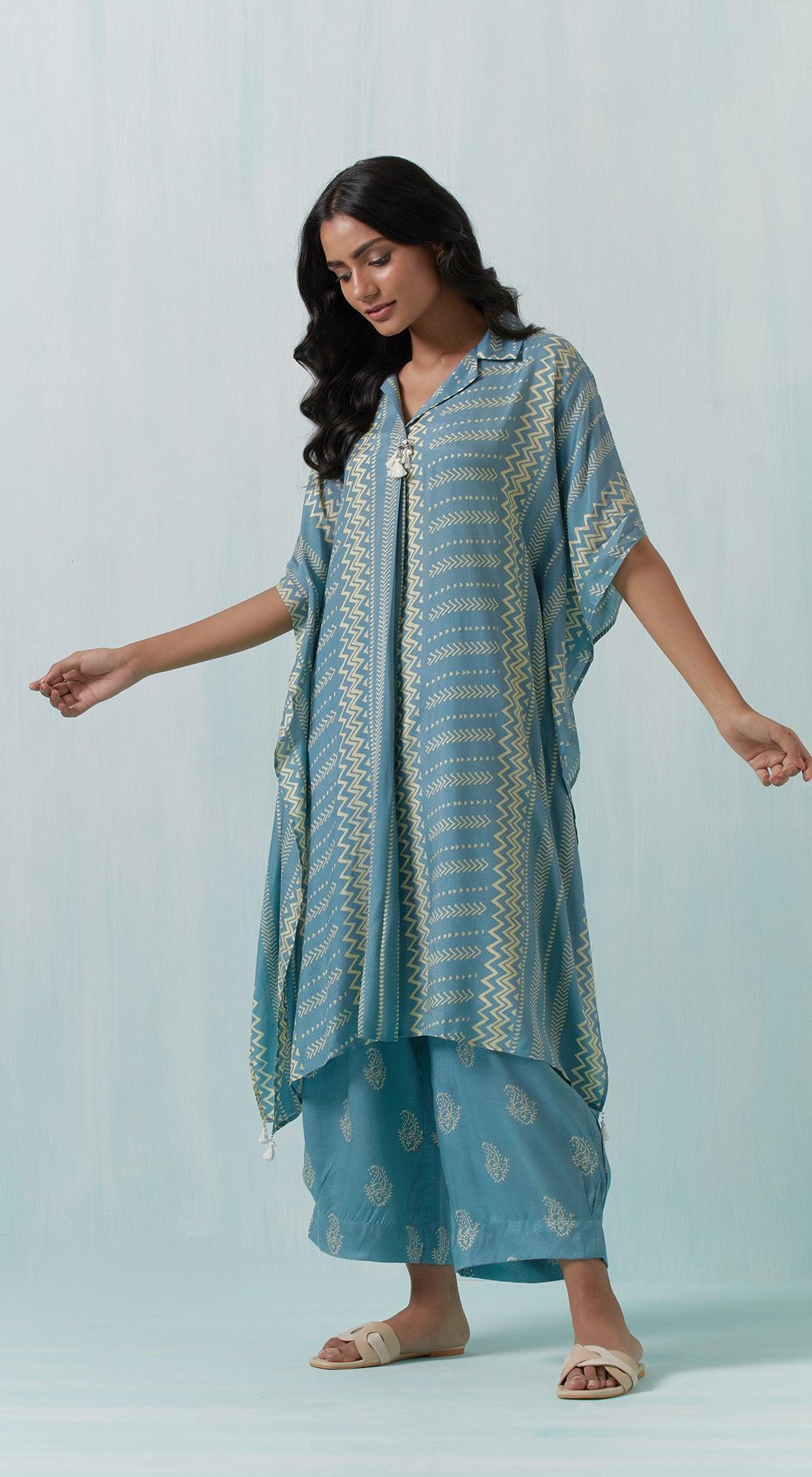 Blue Cotton Silk Kurta Set - Basanti Kapde aur Koffee