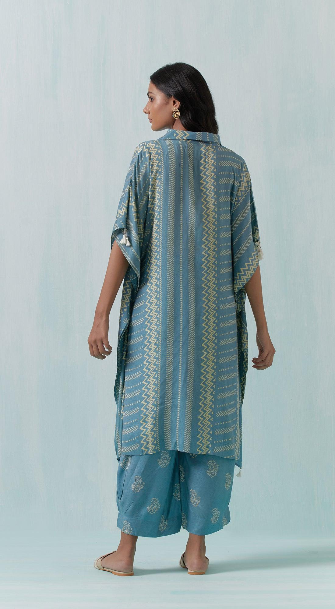 Blue Cotton Silk Kurta Set - Basanti Kapde aur Koffee