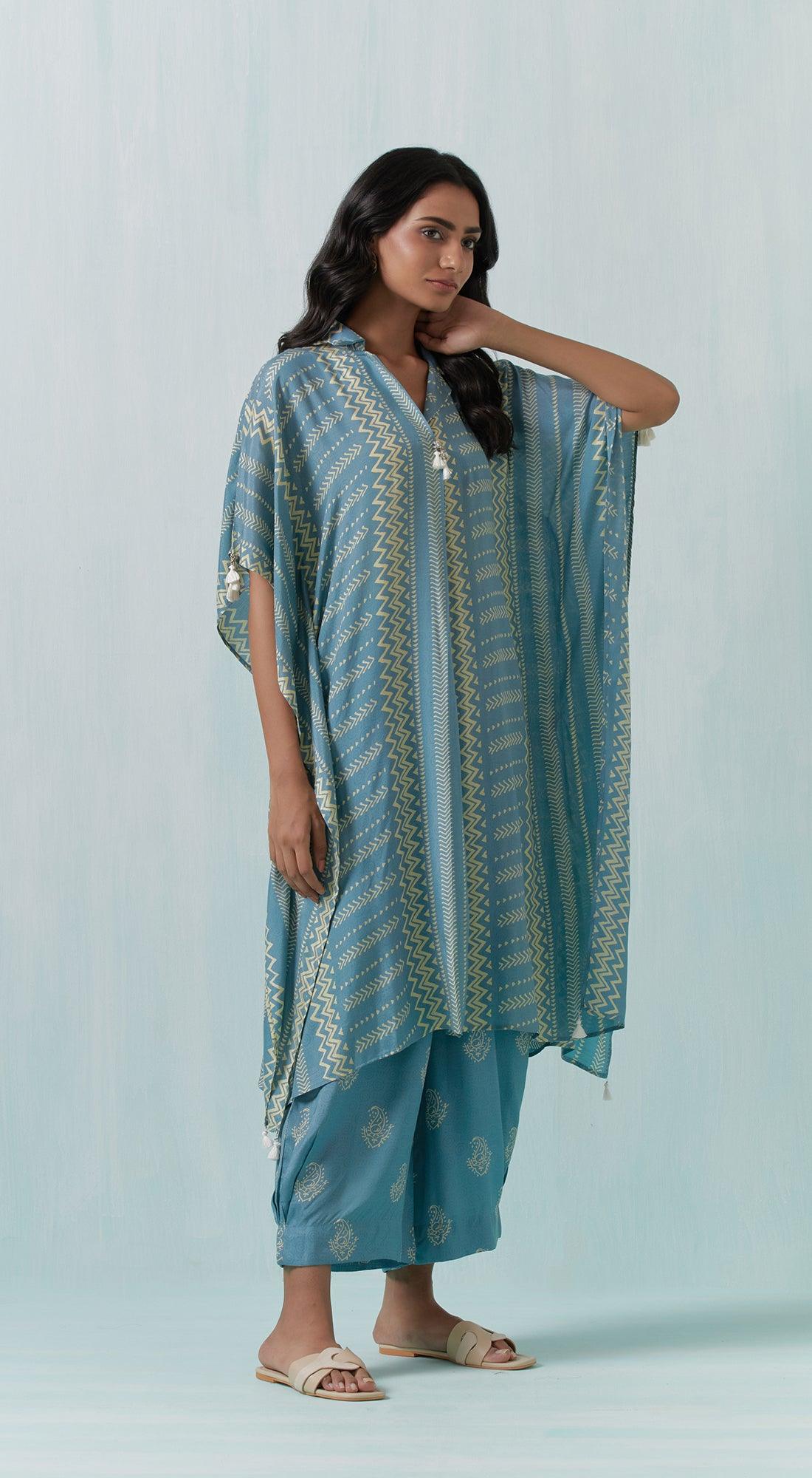 Blue Cotton Silk Kurta Set - Basanti Kapde aur Koffee