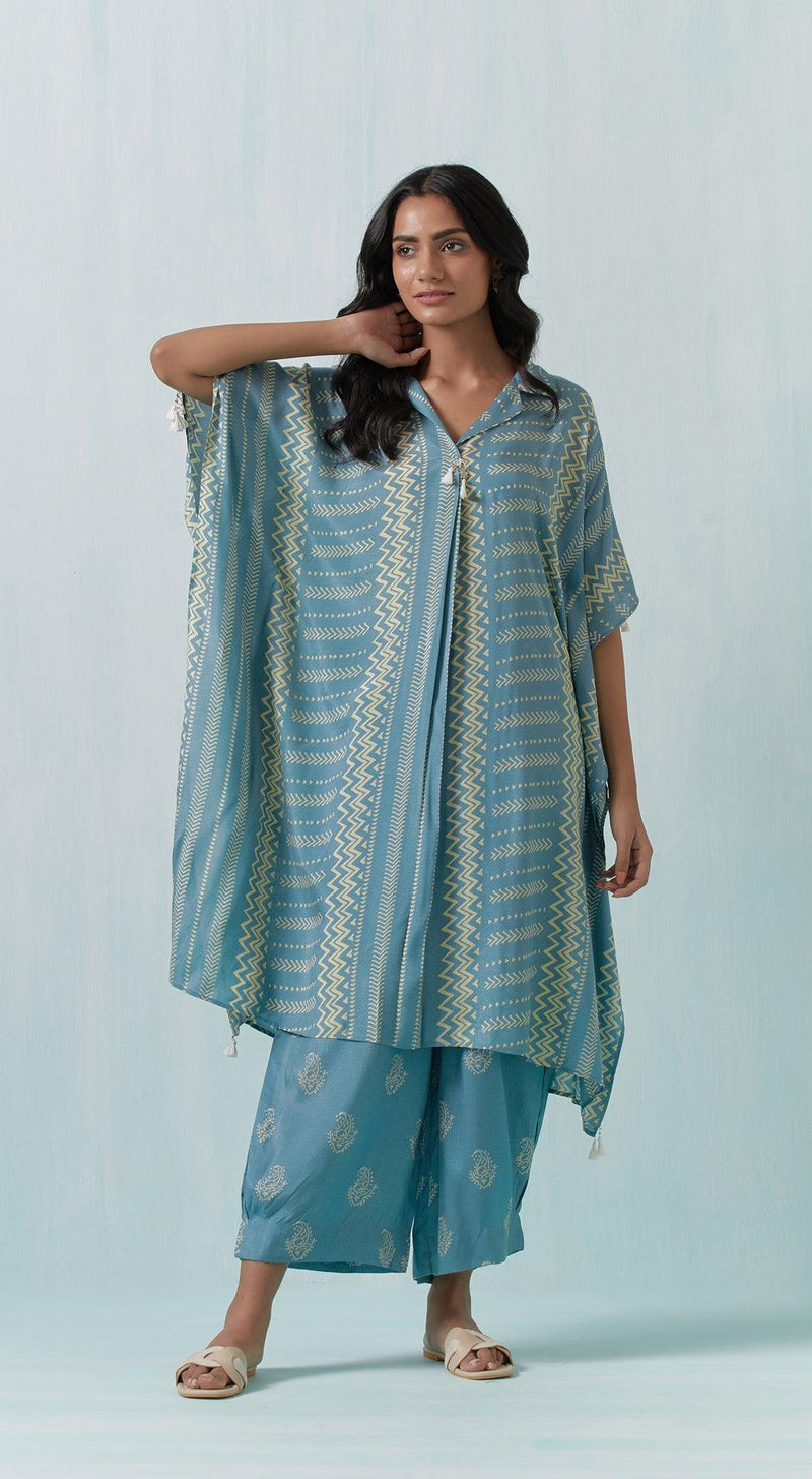 Blue Cotton Silk Kurta Set - Basanti Kapde aur Koffee