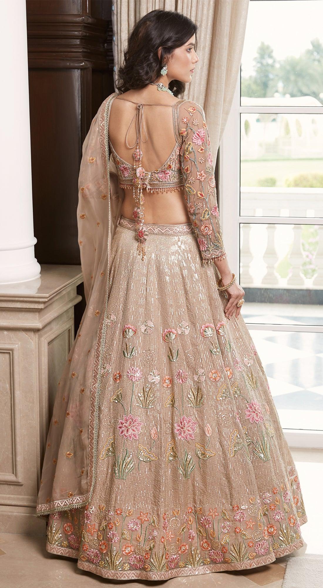 Gold Embroidered Lehenga Set - Basanti Kapde aur Koffee