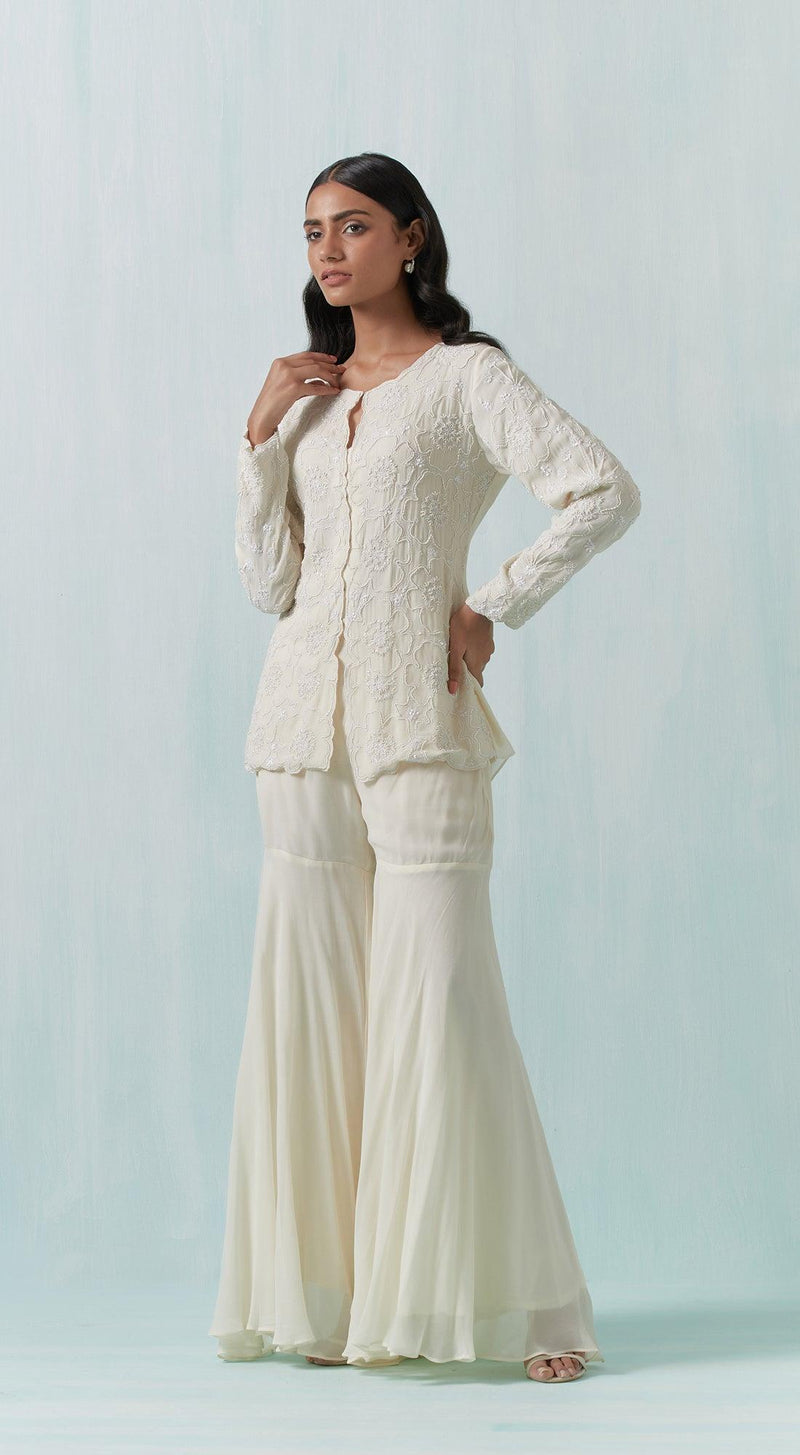 Ivory Embroidered Co-Ords - Basanti Kapde aur Koffee