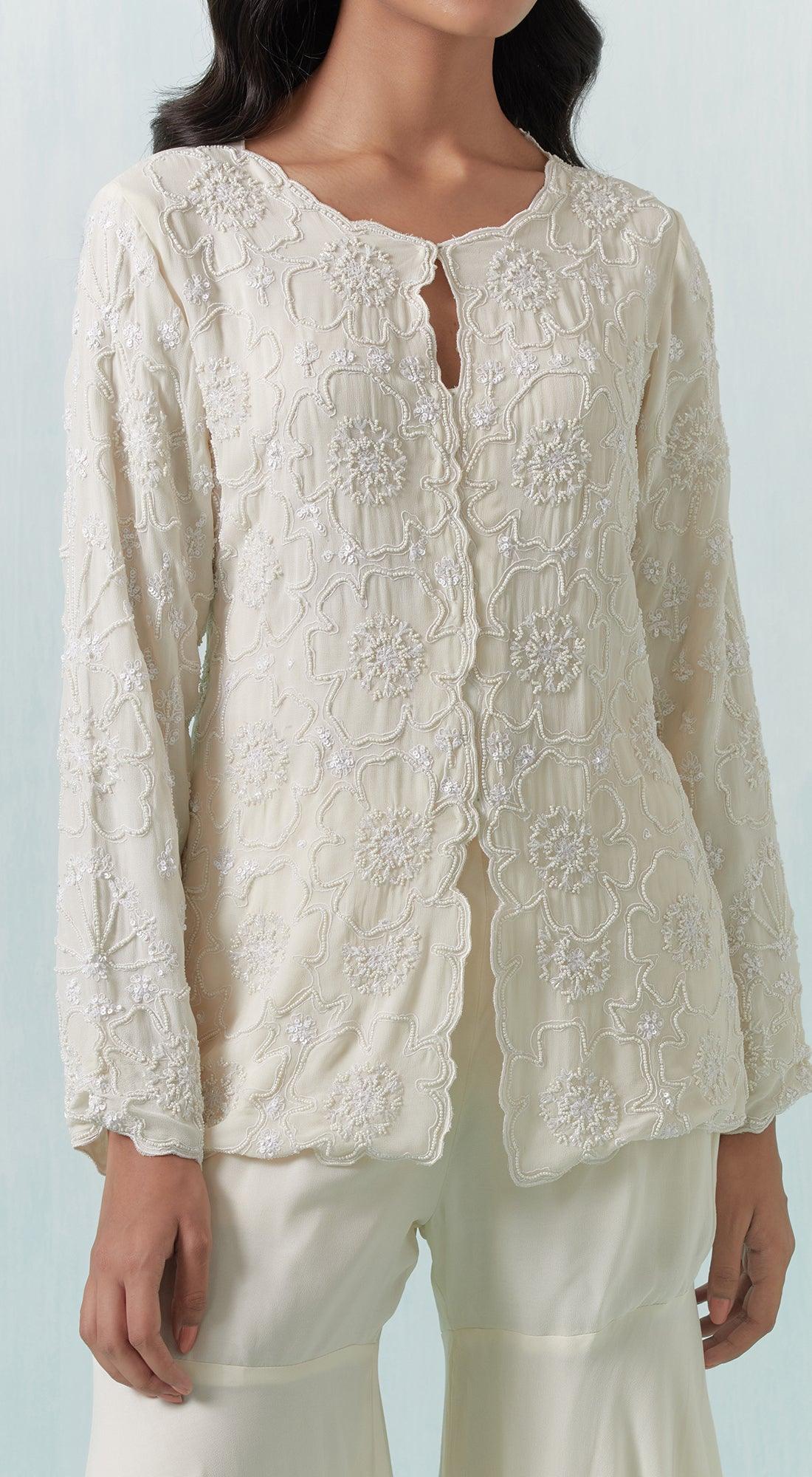 Ivory Embroidered Co-Ords - Basanti Kapde aur Koffee