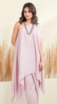 Lilac One-Shoulder Co-Ords - Basanti Kapde aur Koffee