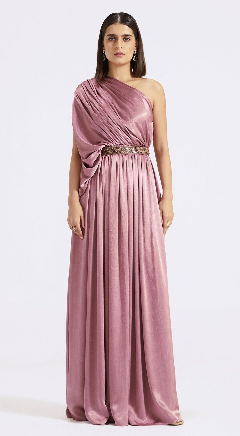 Lilac One Shoulder Draped Gown - Basanti Kapde aur Koffee