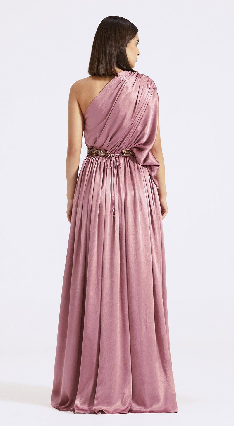 Lilac One Shoulder Draped Gown - Basanti Kapde aur Koffee