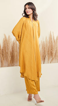 Mustard Yellow Embroidered Kurta Set - Basanti Kapde aur Koffee