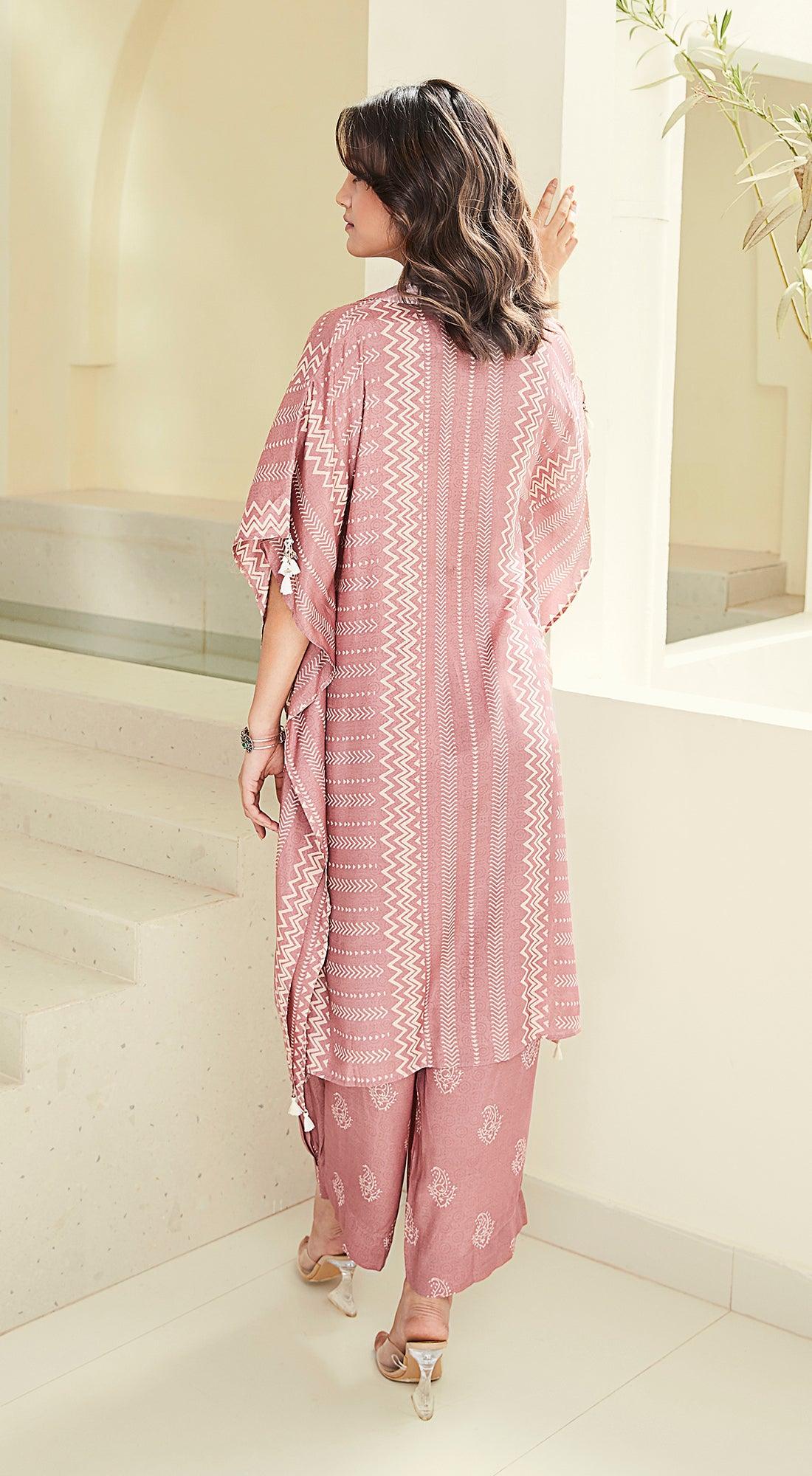 Pastel Pink Printed Co-Ords - Basanti Kapde aur Koffee