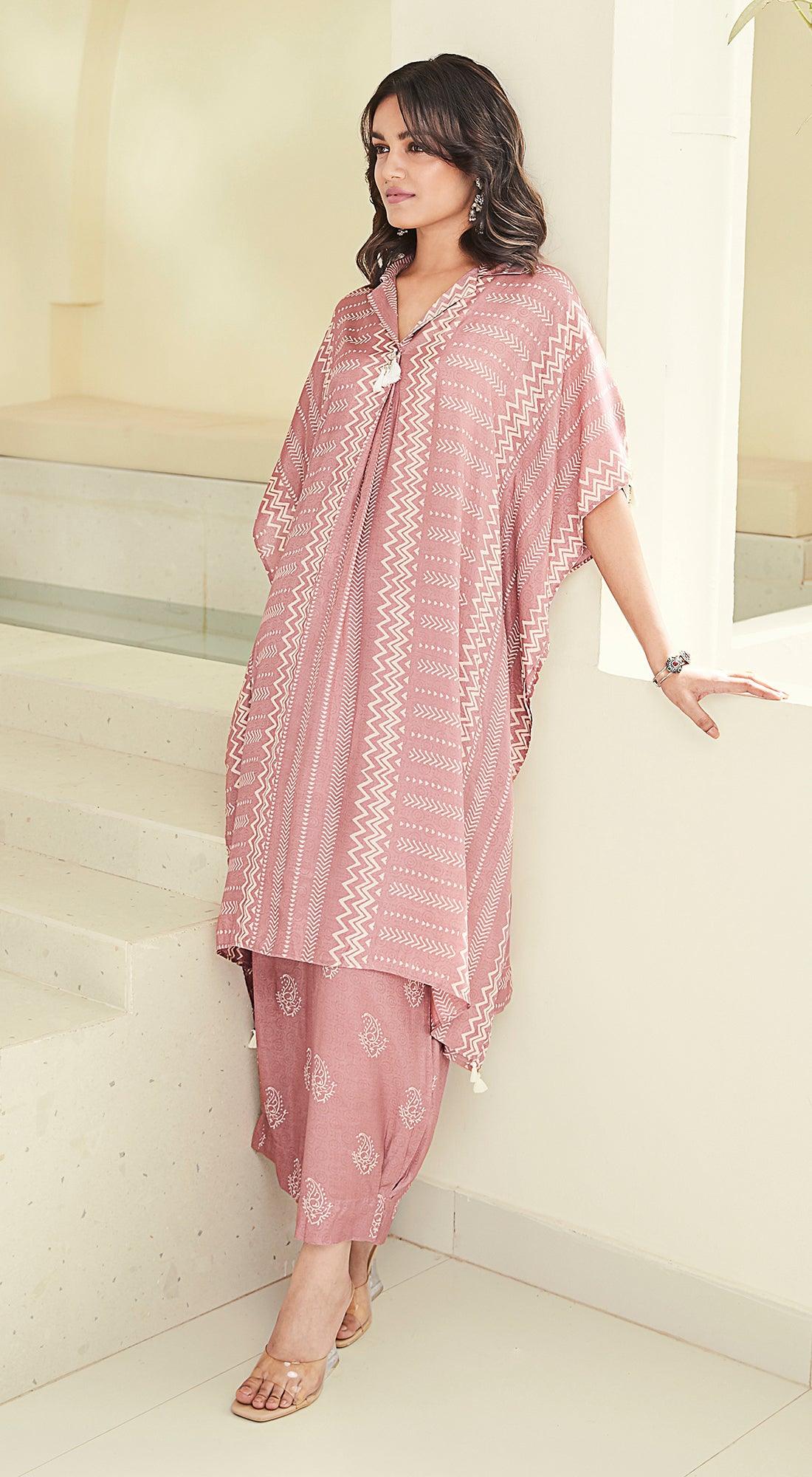 Pastel Pink Printed Co-Ords - Basanti Kapde aur Koffee