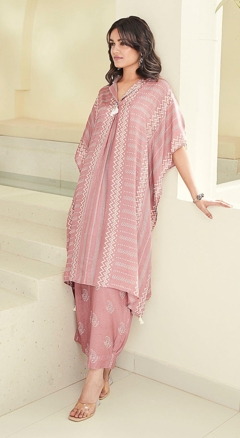 Pastel Pink Printed Co-Ords - Basanti Kapde aur Koffee