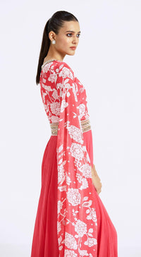 Pink Jumpsuit with Cape Sleeves - Basanti Kapde aur Koffee