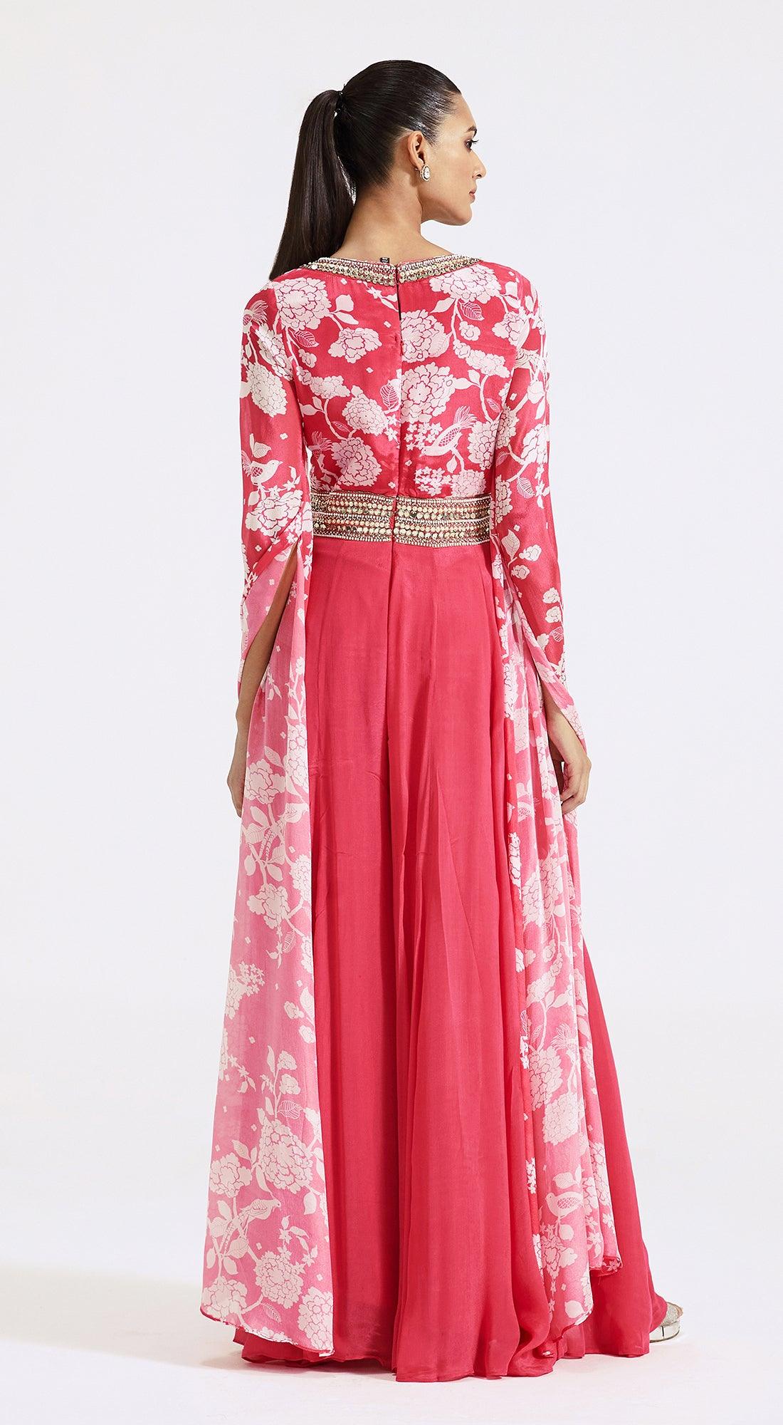 Pink Jumpsuit with Cape Sleeves - Basanti Kapde aur Koffee