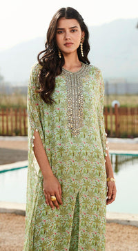 Pista Kaftan With Sharara - Basanti Kapde aur Koffee