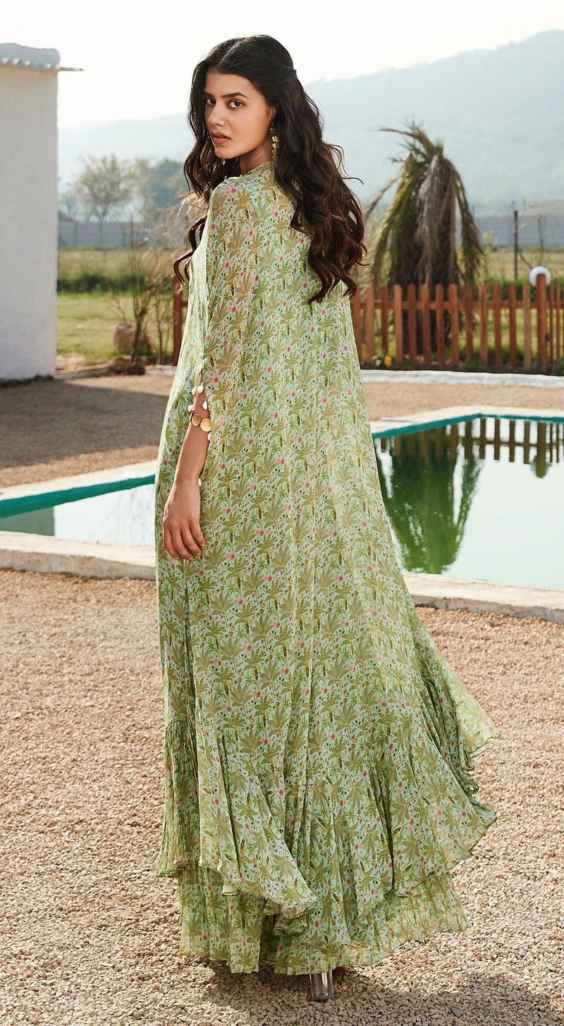 Pista Kaftan With Sharara - Basanti Kapde aur Koffee