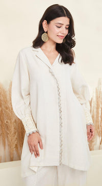 White Cotton Silk Co-Ords - Basanti Kapde aur Koffee