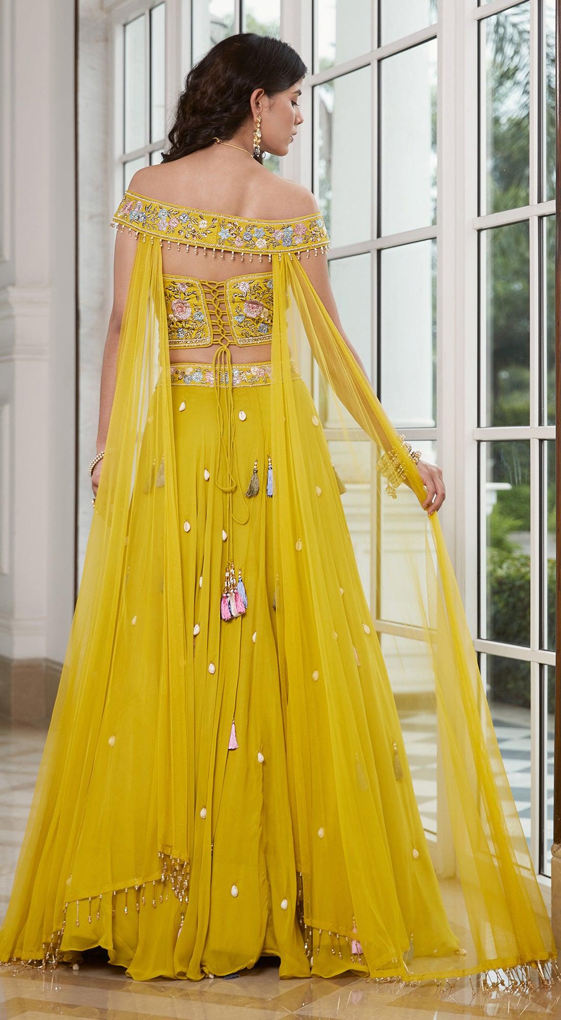 Yellow Embroidered Lehenga Set - Basanti Kapde aur Koffee