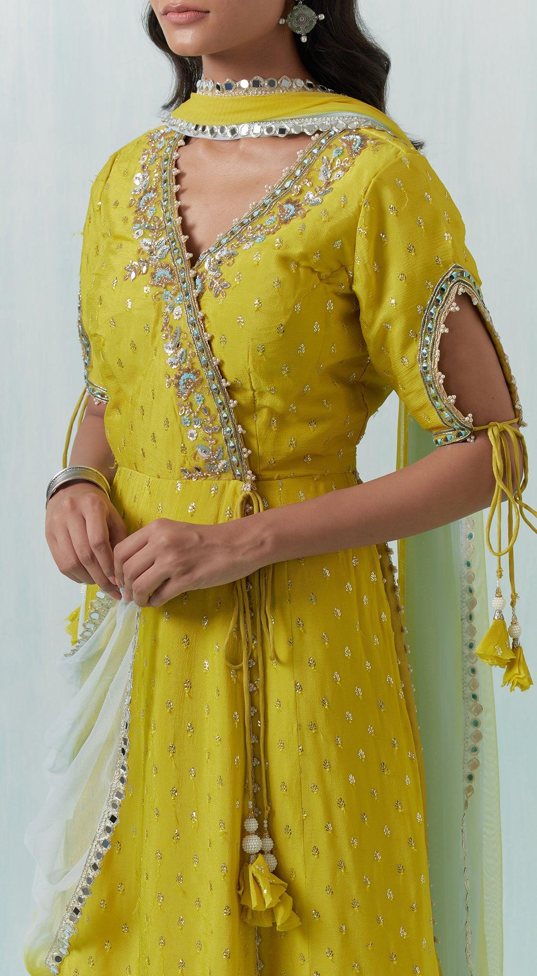 Yellow Embroidered Suit Set - Basanti Kapde aur Koffee