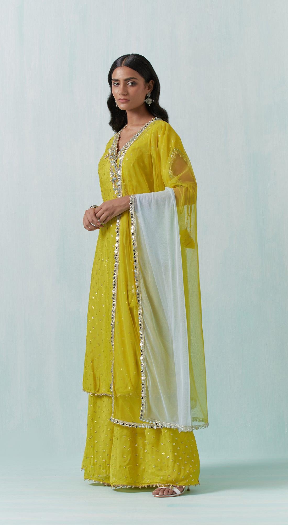 Yellow Embroidered Suit Set - Basanti Kapde aur Koffee