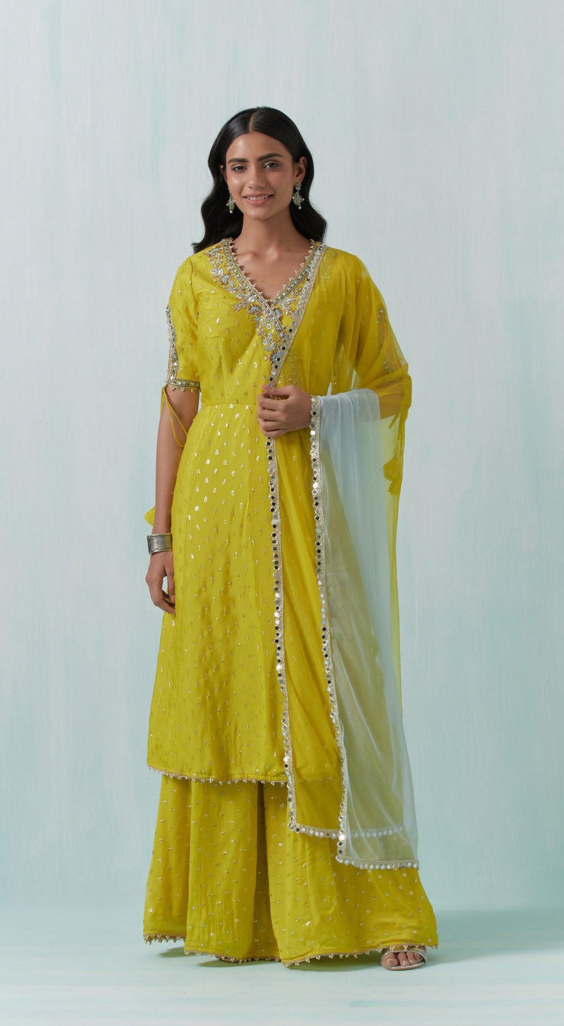 Yellow Embroidered Suit Set - Basanti Kapde aur Koffee