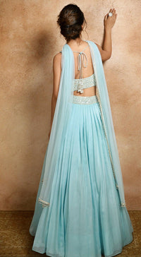 Blue Lehenga With Embroidered Blouse - Basanti Kapde aur Koffee