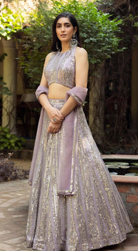 Dry lavender sequin lehenga set - Basanti Kapde aur Koffee