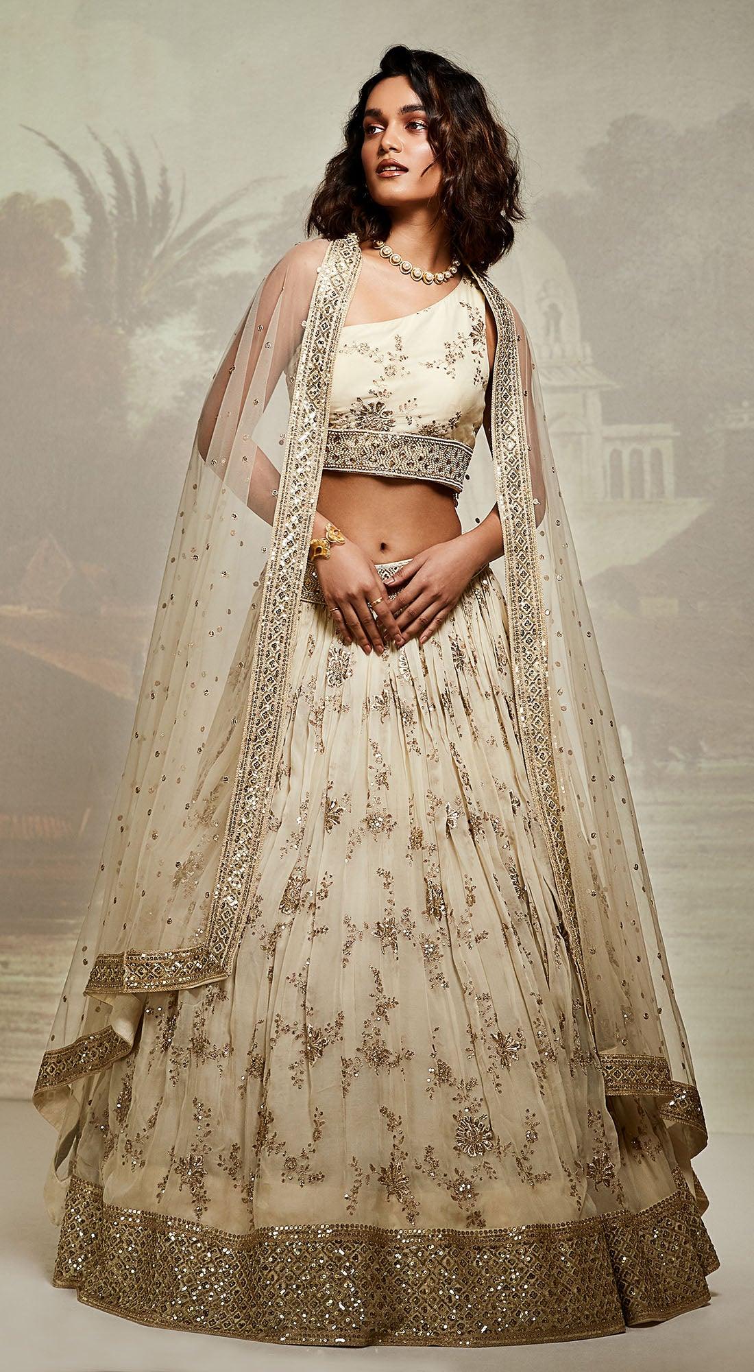 Ivory Embroidered Lehenga Set - Basanti Kapde aur Koffee