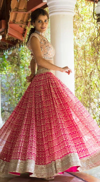 Pink Drops Printed Lehenga With Dupatta - Basanti Kapde aur Koffee