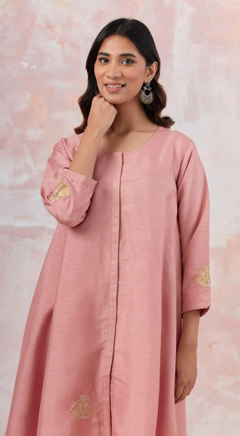 Pink Tunic Set With Bag - Basanti Kapde aur Koffee