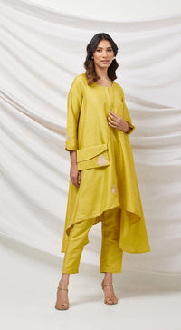 Yellow Tunic Set With Bag - Basanti Kapde aur Koffee