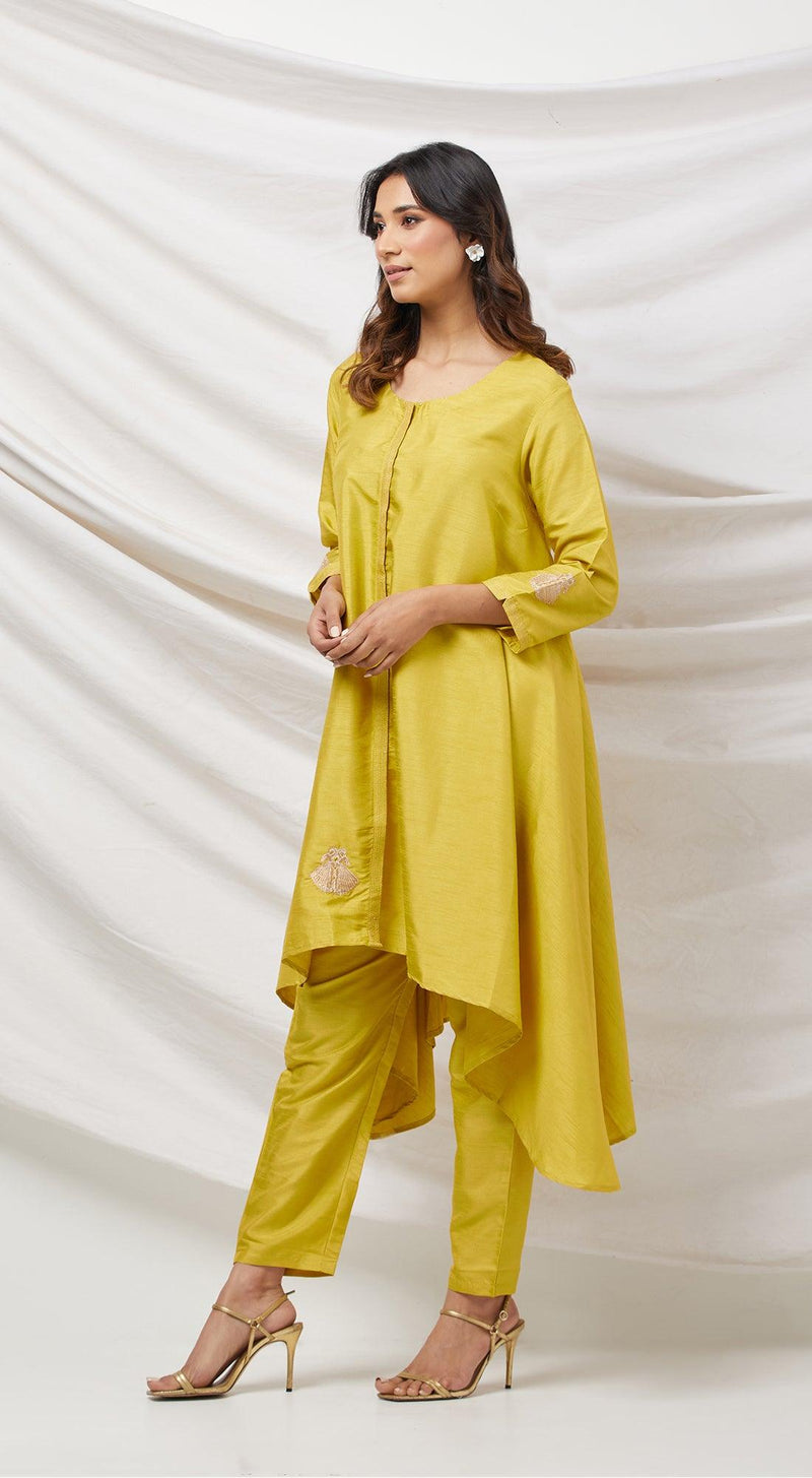 Yellow Tunic Set With Bag - Basanti Kapde aur Koffee